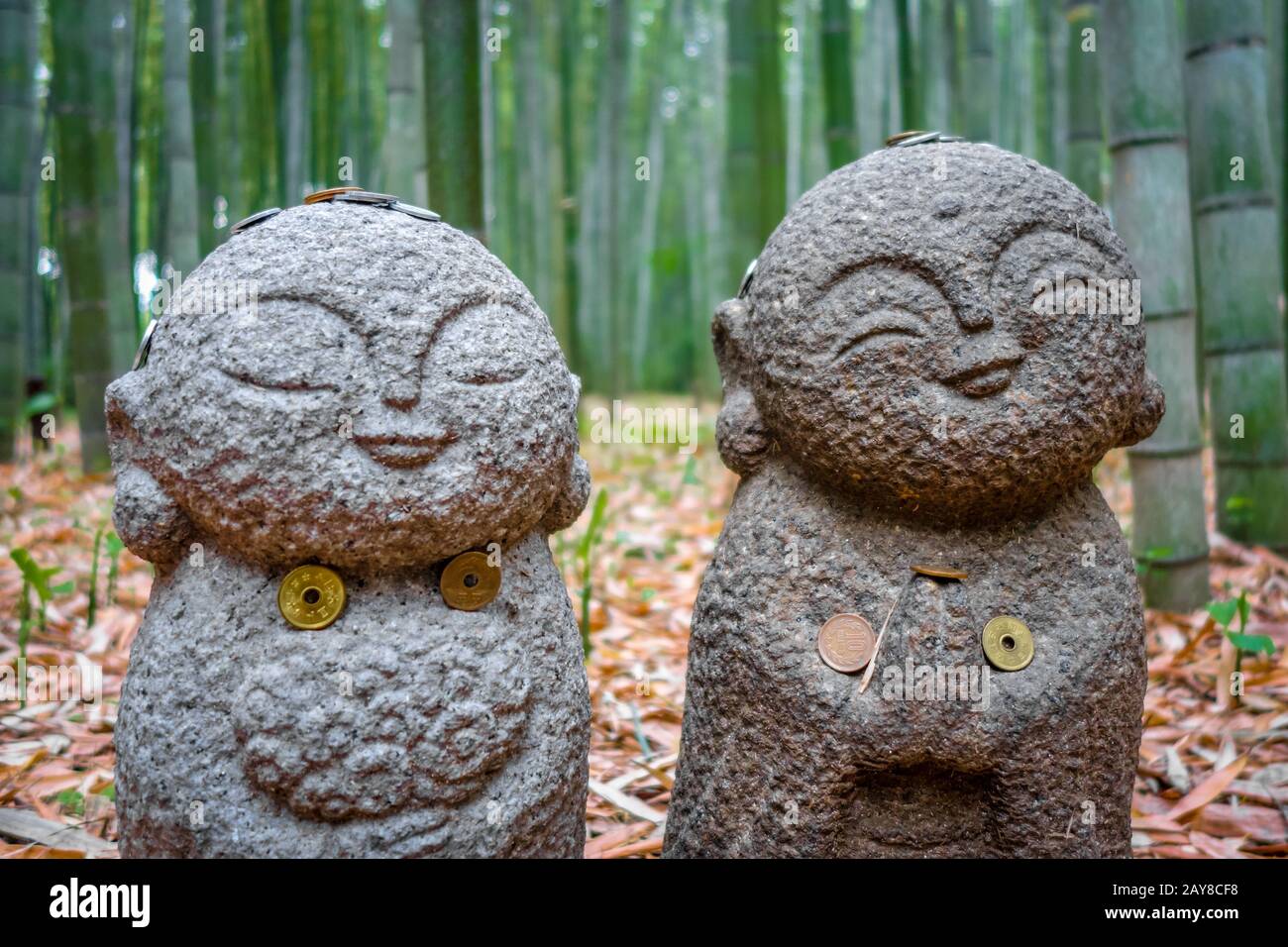 Jizo Statues in Arashiyama bamboo forest, Kyoto, Japan Stock Photo Alamy