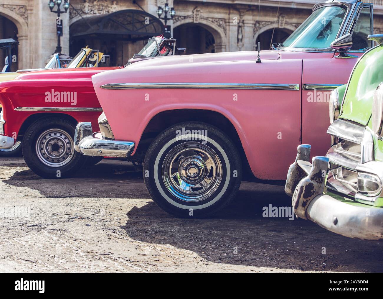 HDR Photo American Classic car on street in Havana Cuba Stock Photo Alamy