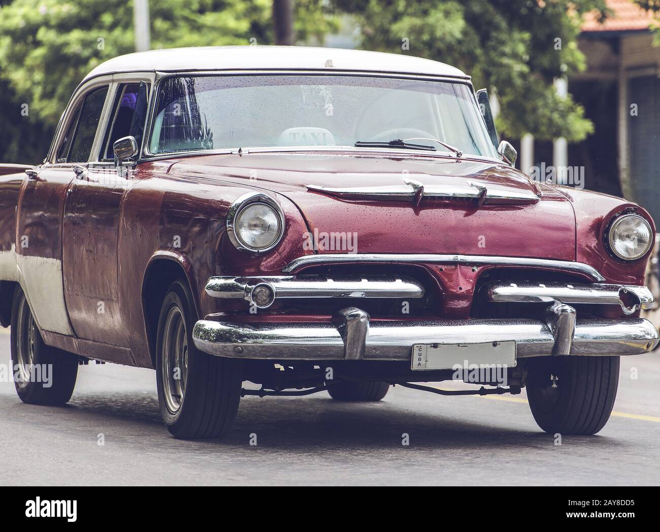 HDR Photo American Classic car on street in Havana Cuba Stock Photo Alamy