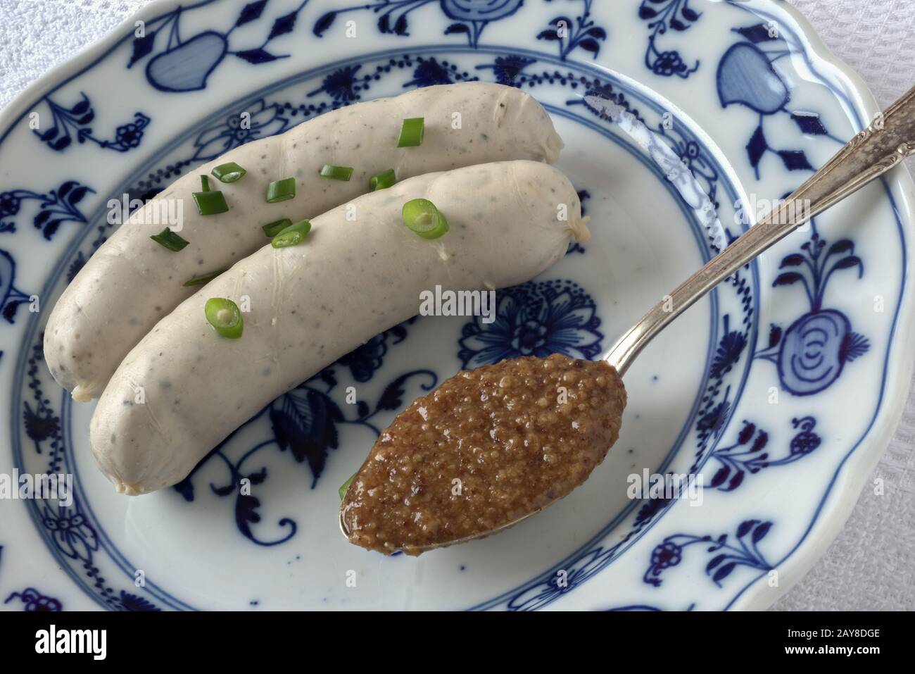 A pair of Munich weisswursts Stock Photo