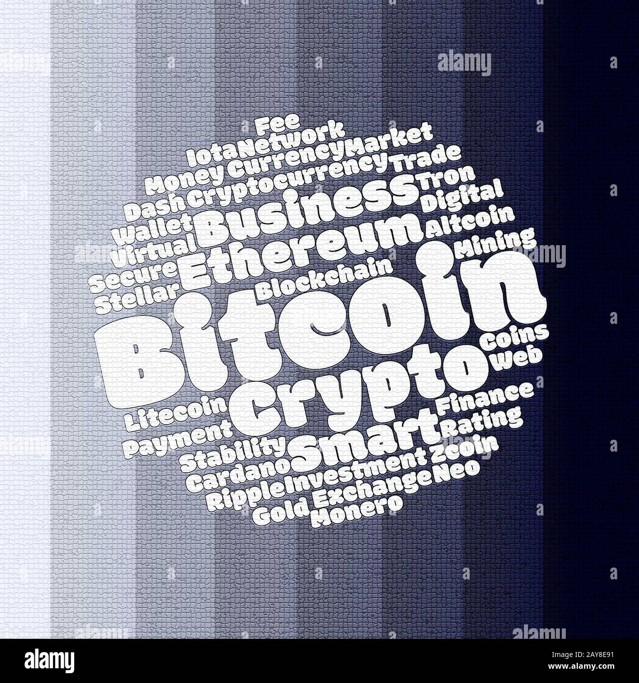 Bitcoin wordcloud concept Stock Photo
