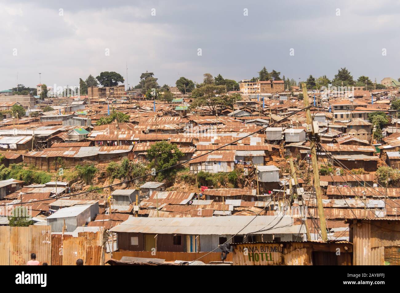 Nairobi,Kenya,Afrique-03/01/2018.View of the Nairobi slum Stock Photo