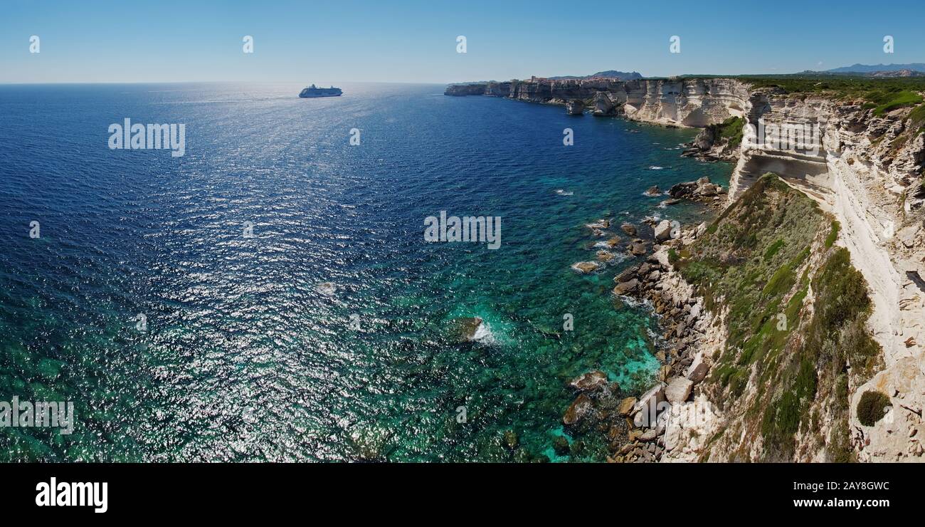 Cliffs of Bonifacio - Corsica Stock Photo