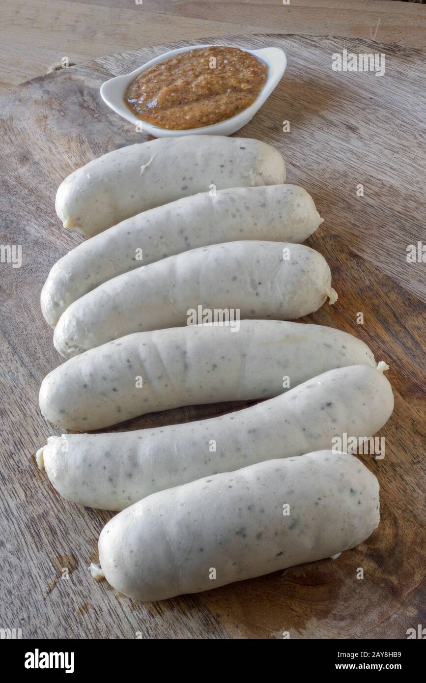 Munich veal sausages (weisswursts) Stock Photo