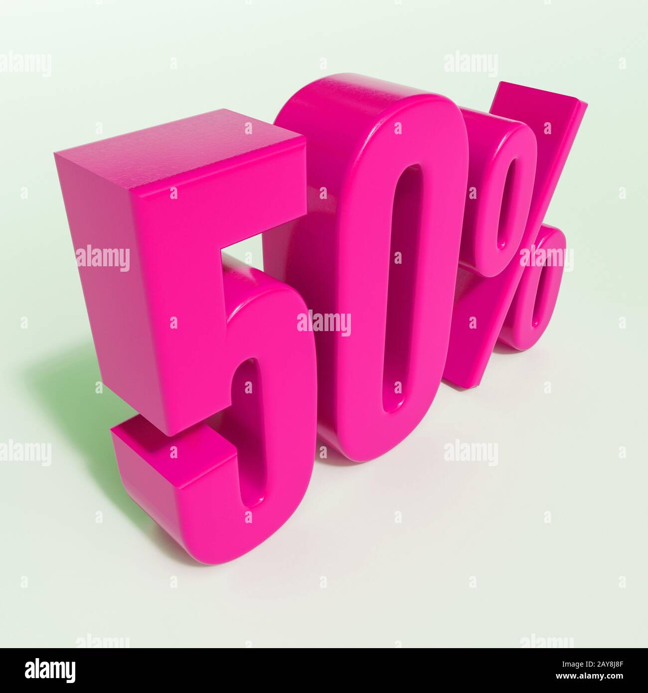 50 Percent Pink Sign Stock Photo