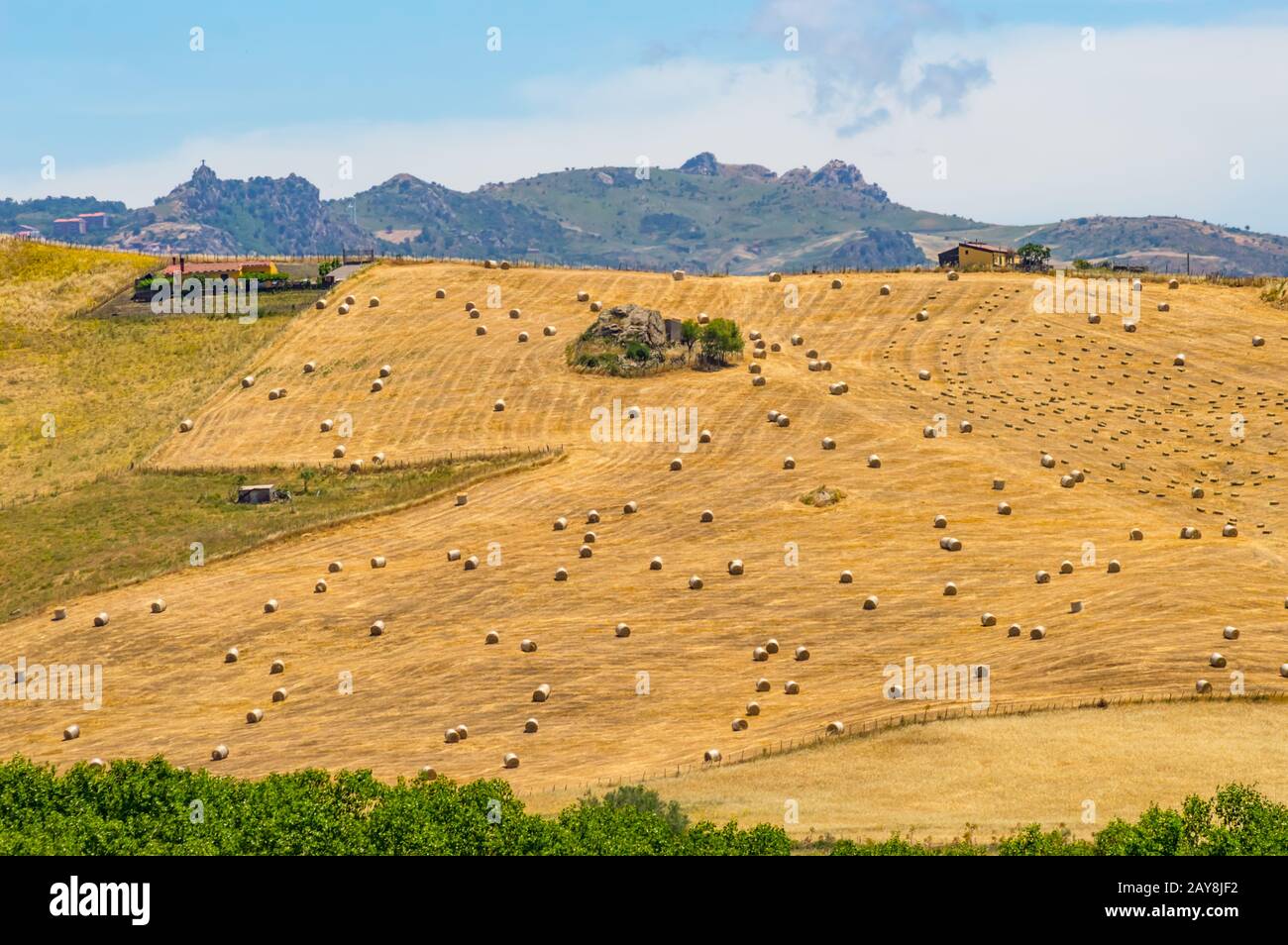 View of the countryside, fields and hills Stock Photo - Alamy