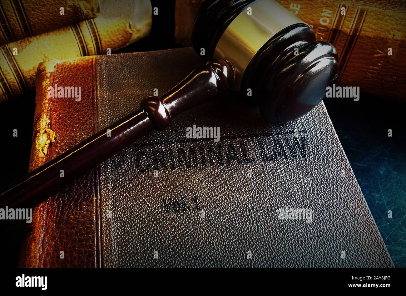 Gavel and Criminal Law books Stock Photo
