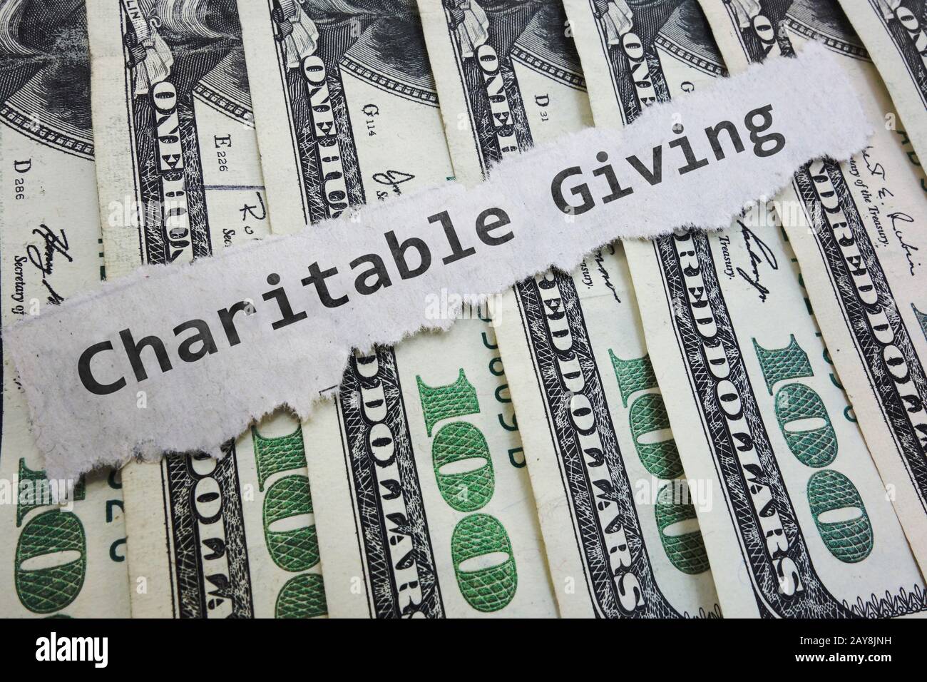 Charitable Contribution money Stock Photo