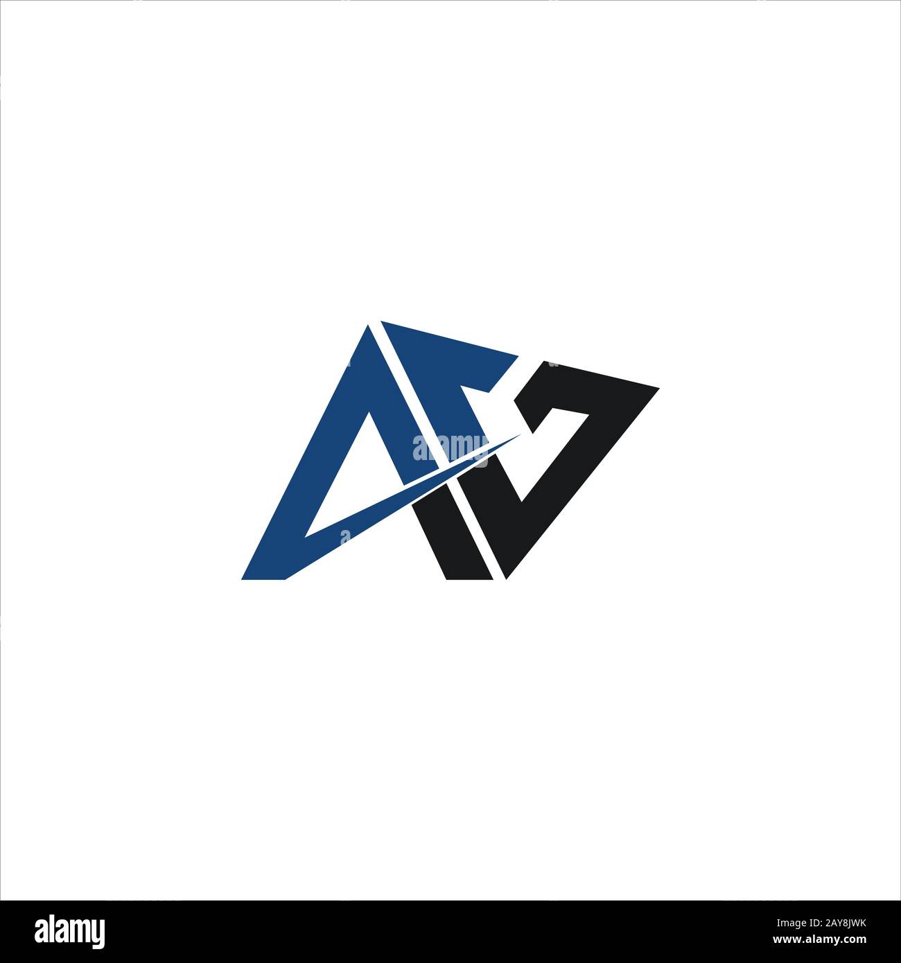 Initial letter ah or ha logo design template Stock Vector