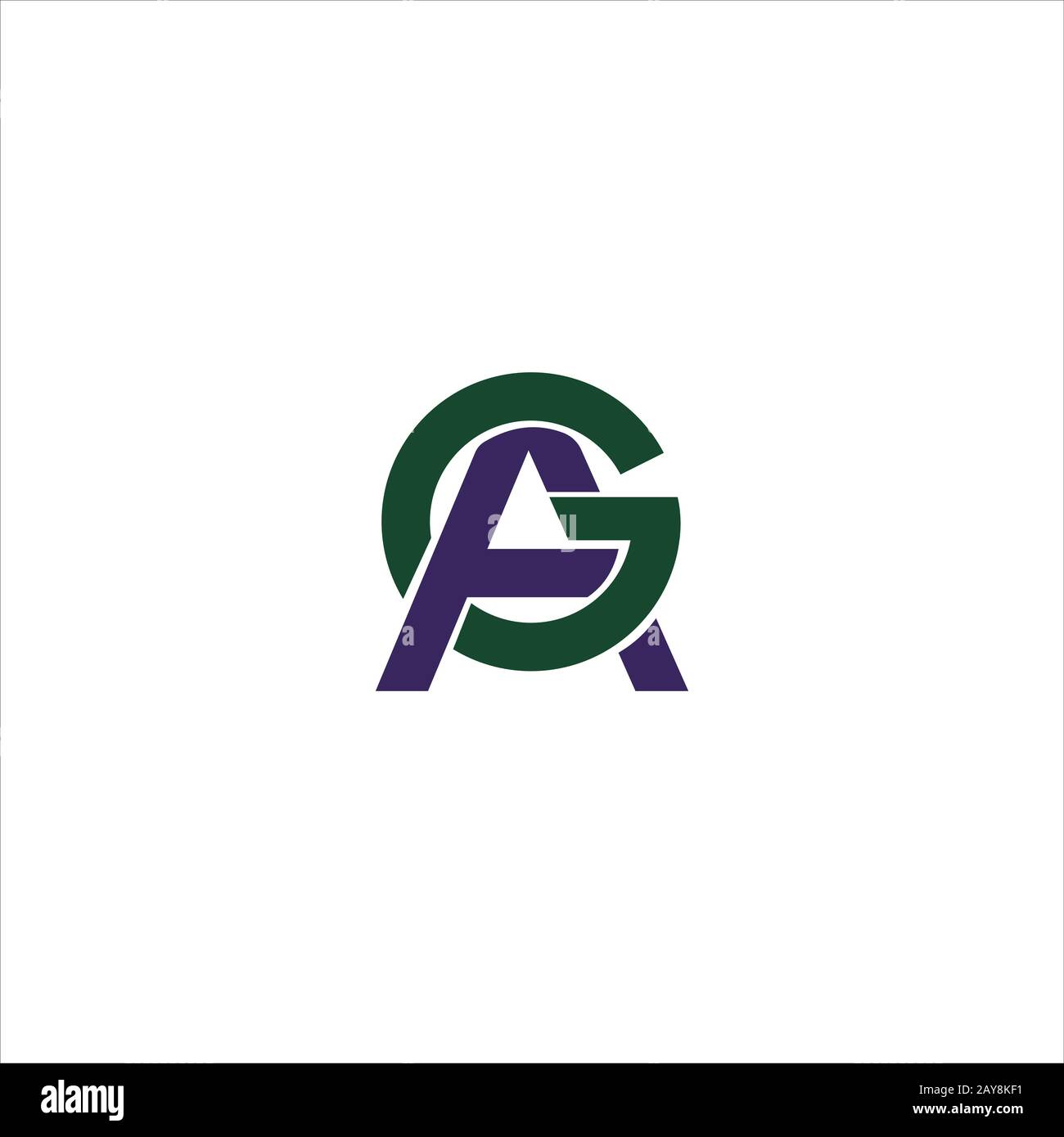 Initial letter ah or ha logo design template Stock Vector
