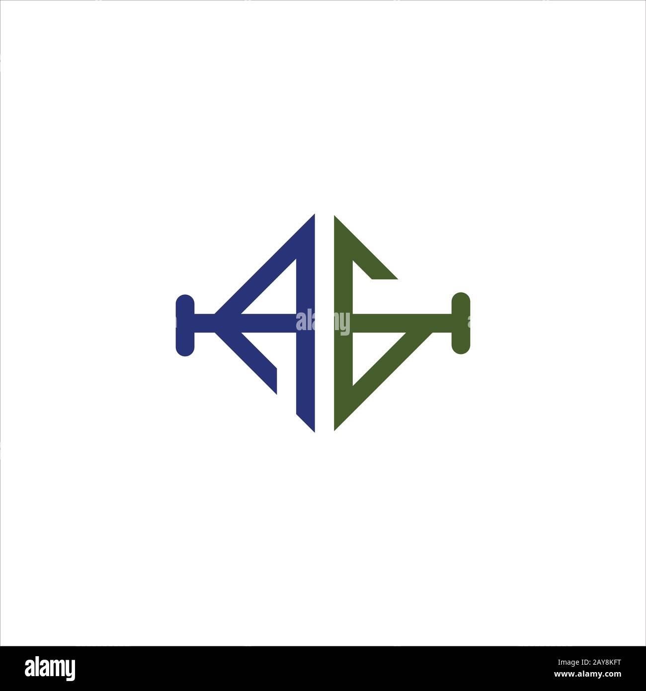 Initial letter ah or ha logo design template Stock Vector