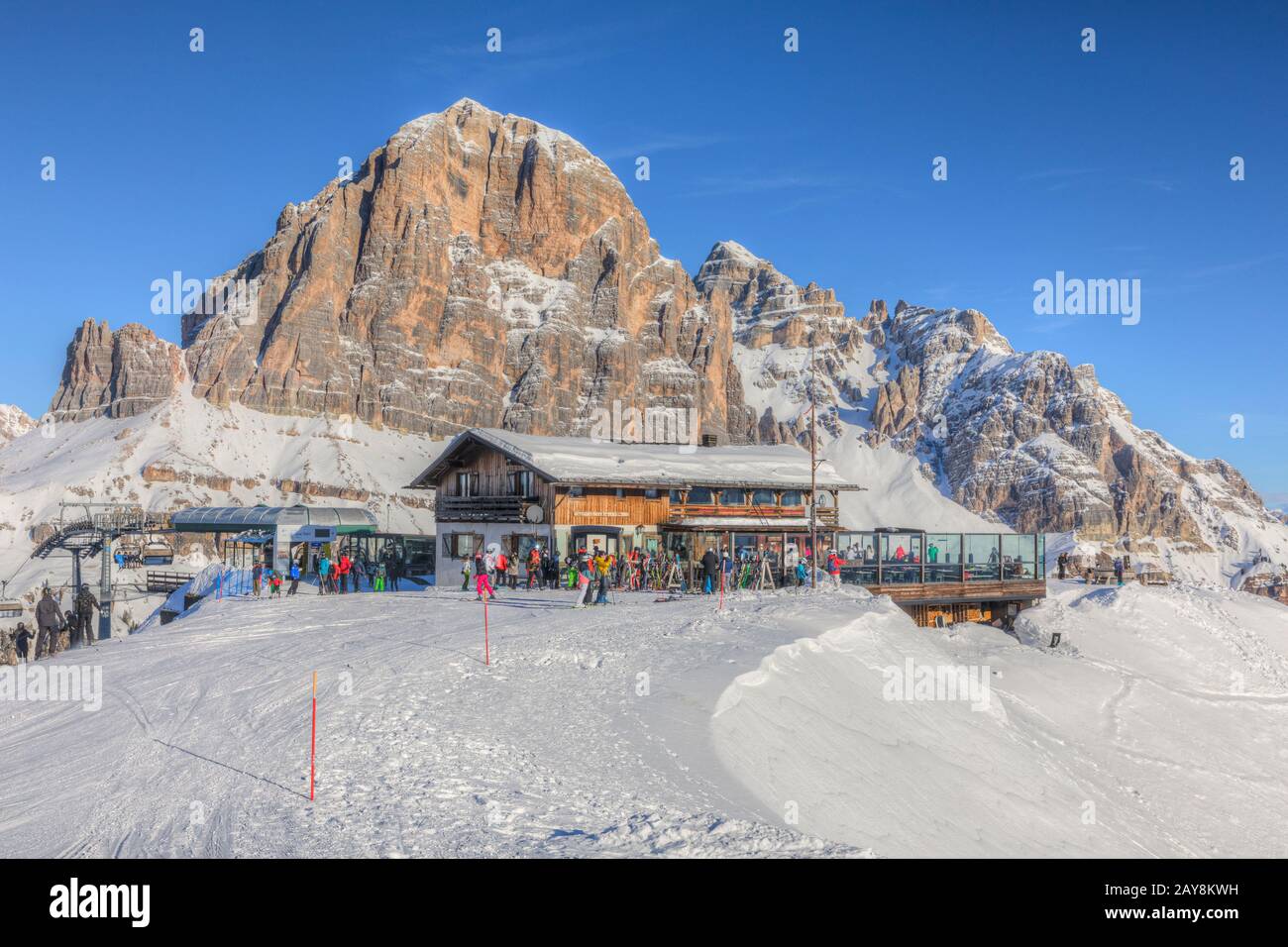 Cinque Torri, Cortina d'Ampezzo, Belluno, Veneto, Dolomites, Italy, Europe Stock Photo