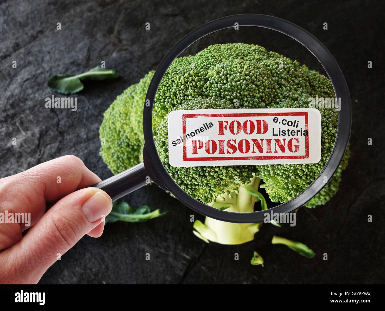 Food Poisoning label and terms Stock Photo Alamy