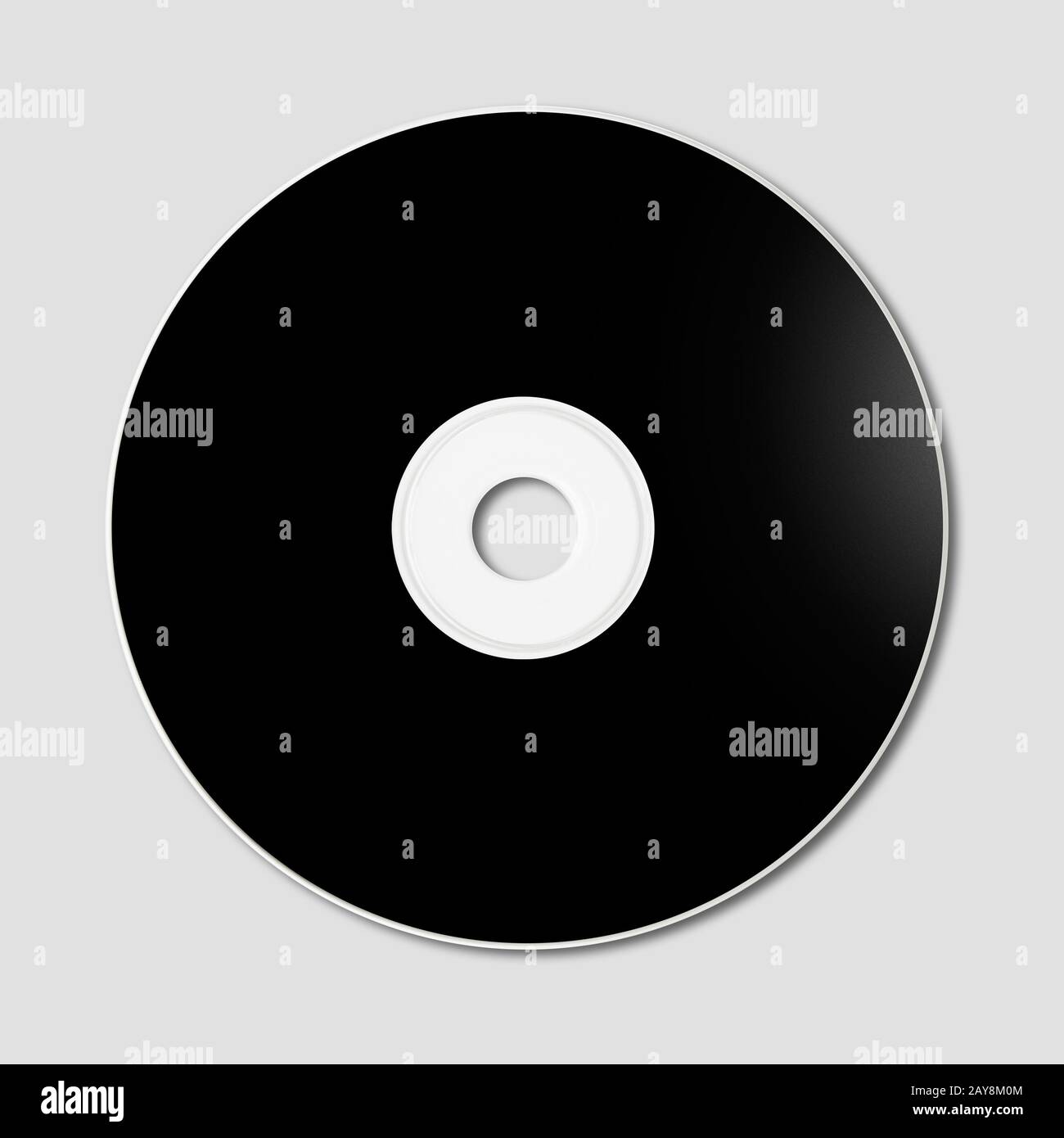 Black CD - DVD mockup template isolated on Grey Stock Photo