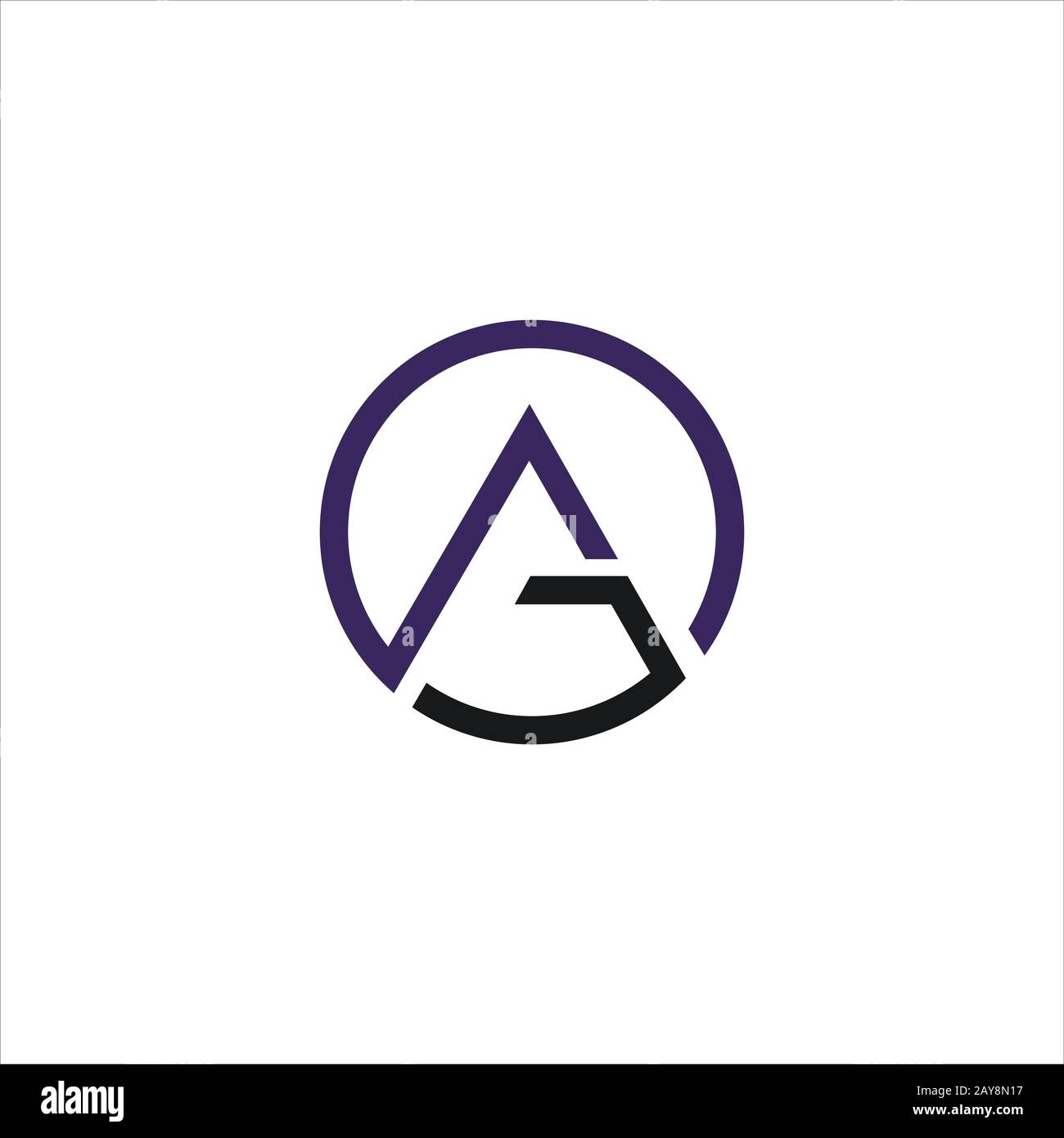 Initial letter ah or ha logo design template Stock Vector