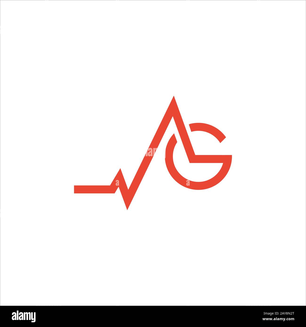 Initial letter ah or ha logo design template Stock Vector