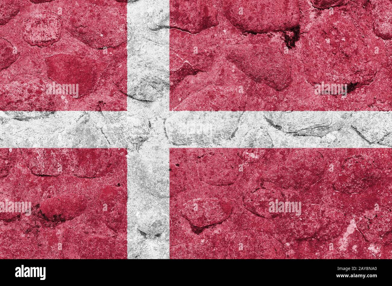Denmark Flag on a stone wall Stock Photo - Alamy