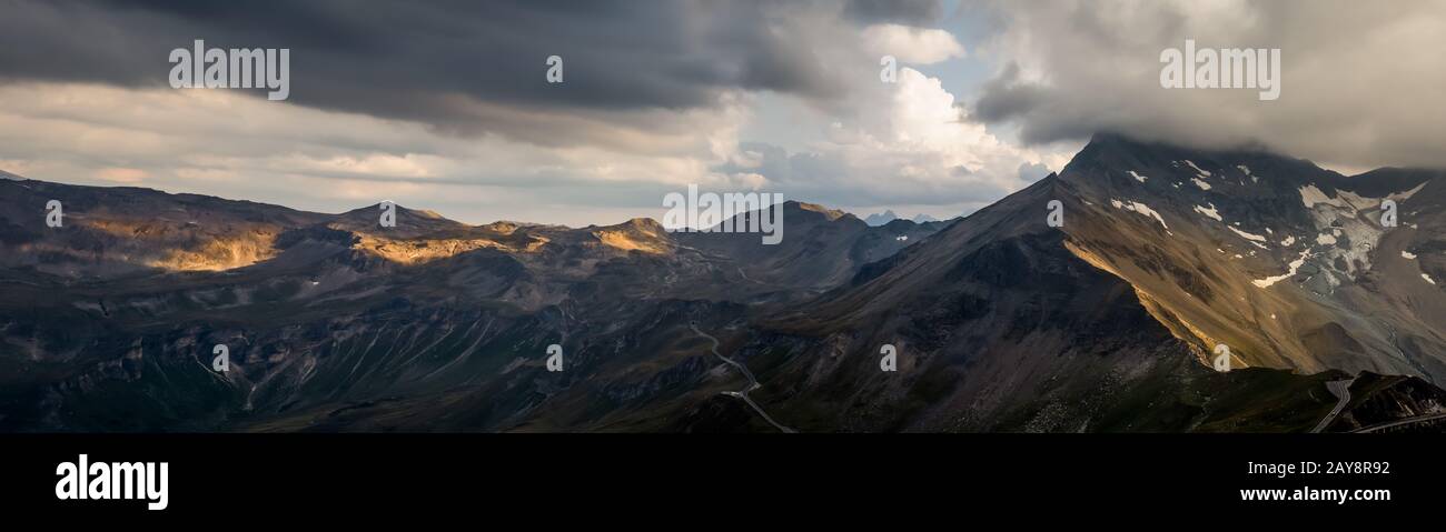Sunset in panorama high mountain hi-res stock photography and images ...