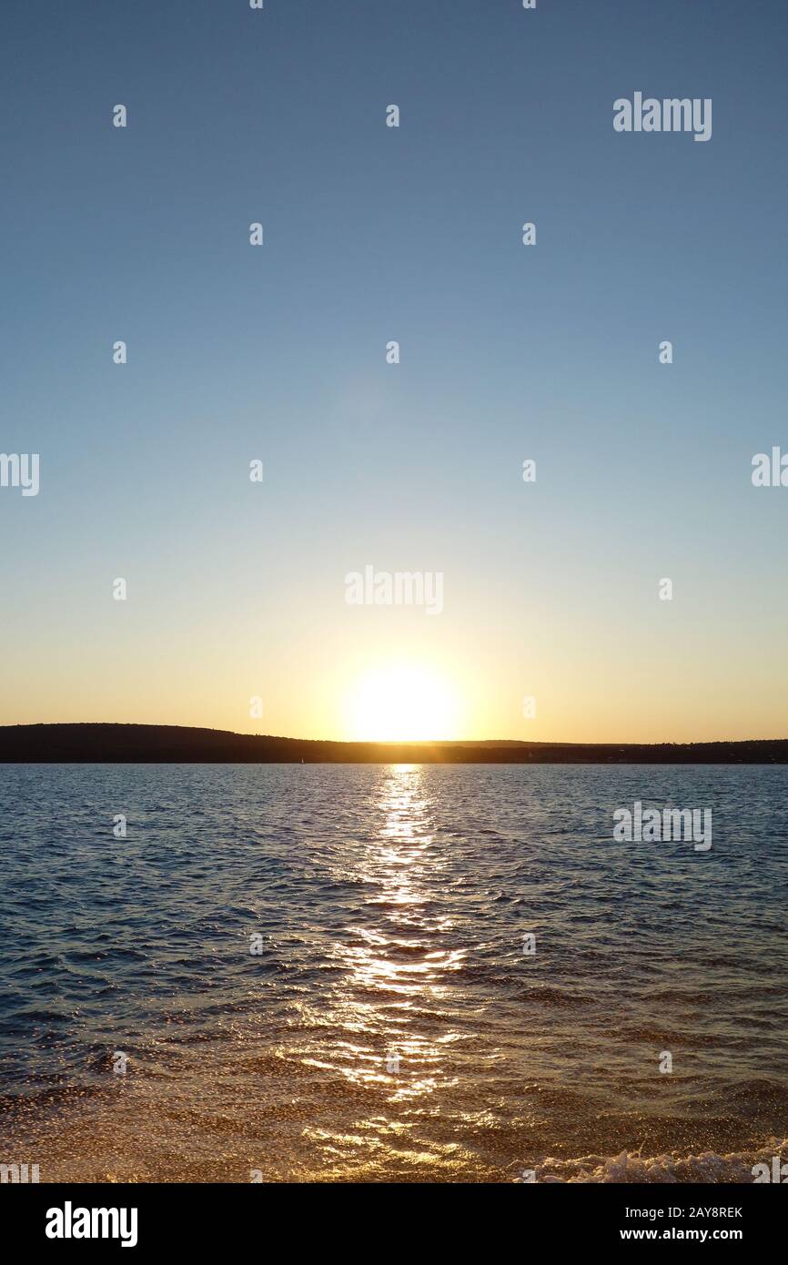 Sunset over Lake Superior Stock Photo