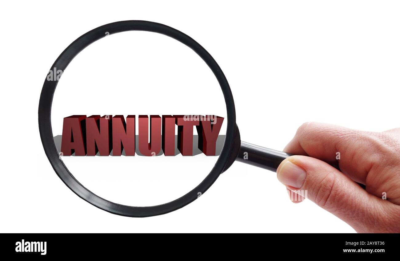 Magnified Annuity concept Stock Photo