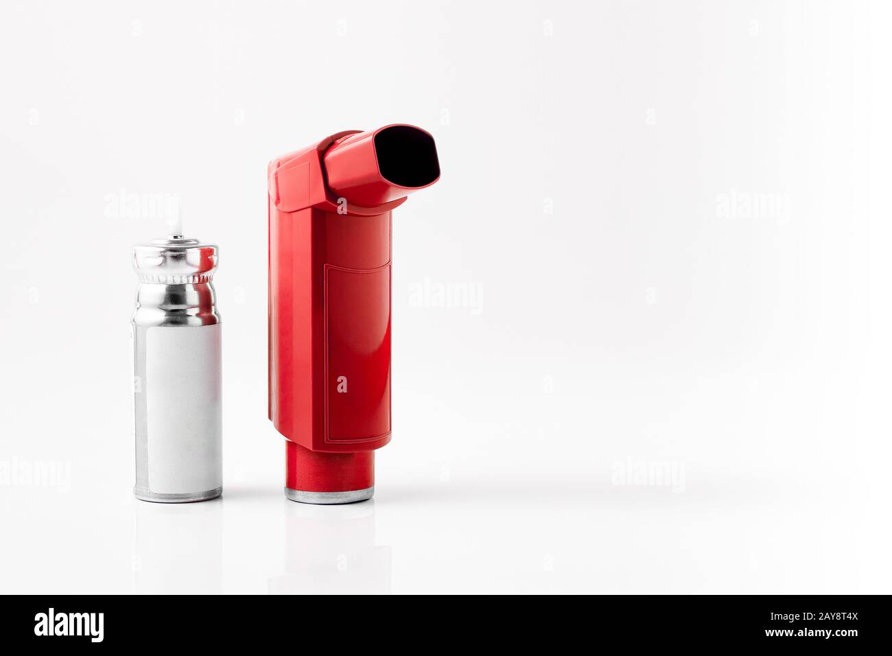 Red MDI Inhaler. Asthma and Allergy aerosol for people with respiratory