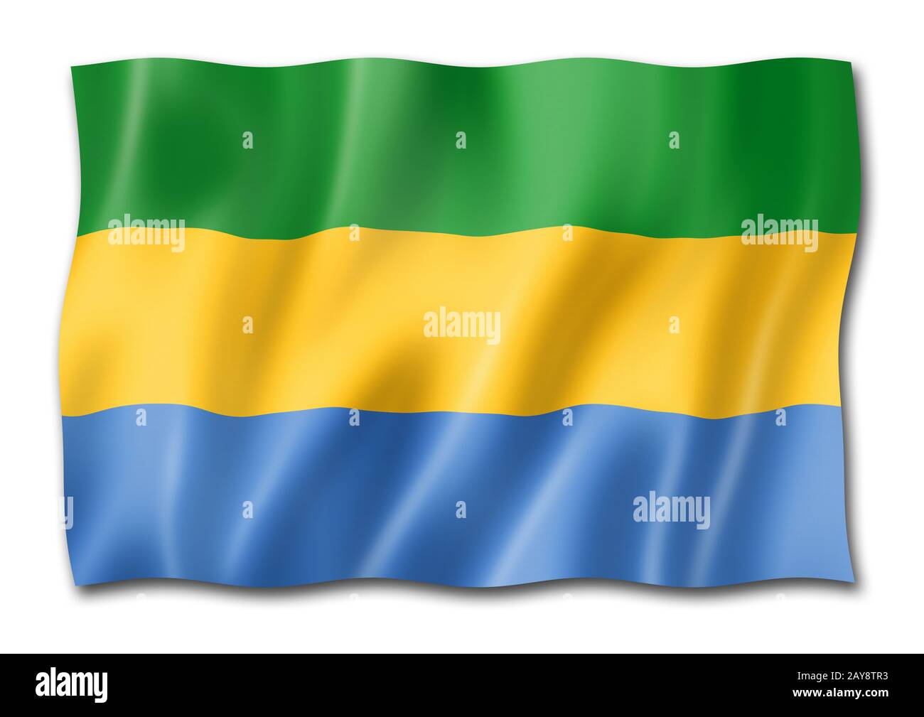 Gabonese flag isolated on white Stock Photo Alamy