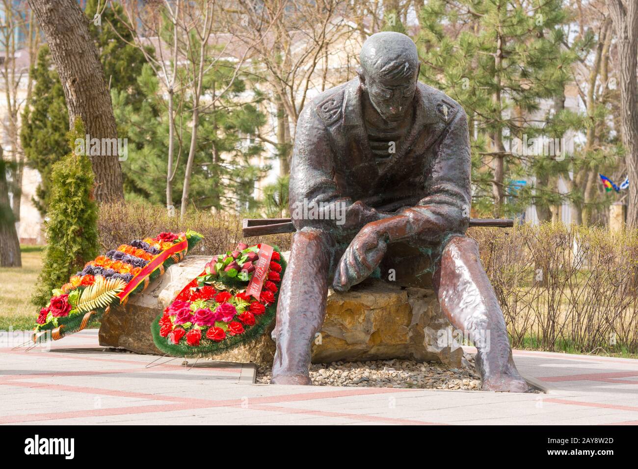 Аnapa, Russia - March 5, 2016: Memorial dedicated to the wars of the Afghans, in the Memory Park and Alley of Glory in Anapa, R Stock Photo