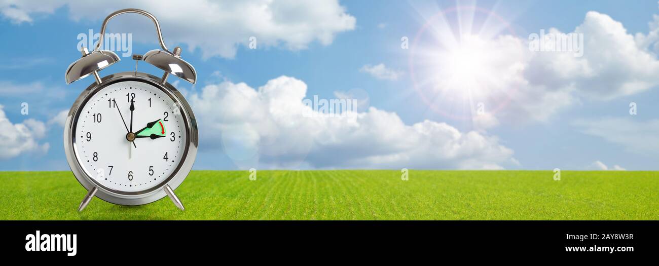 Clock time changing to summer time Stock Photo Alamy