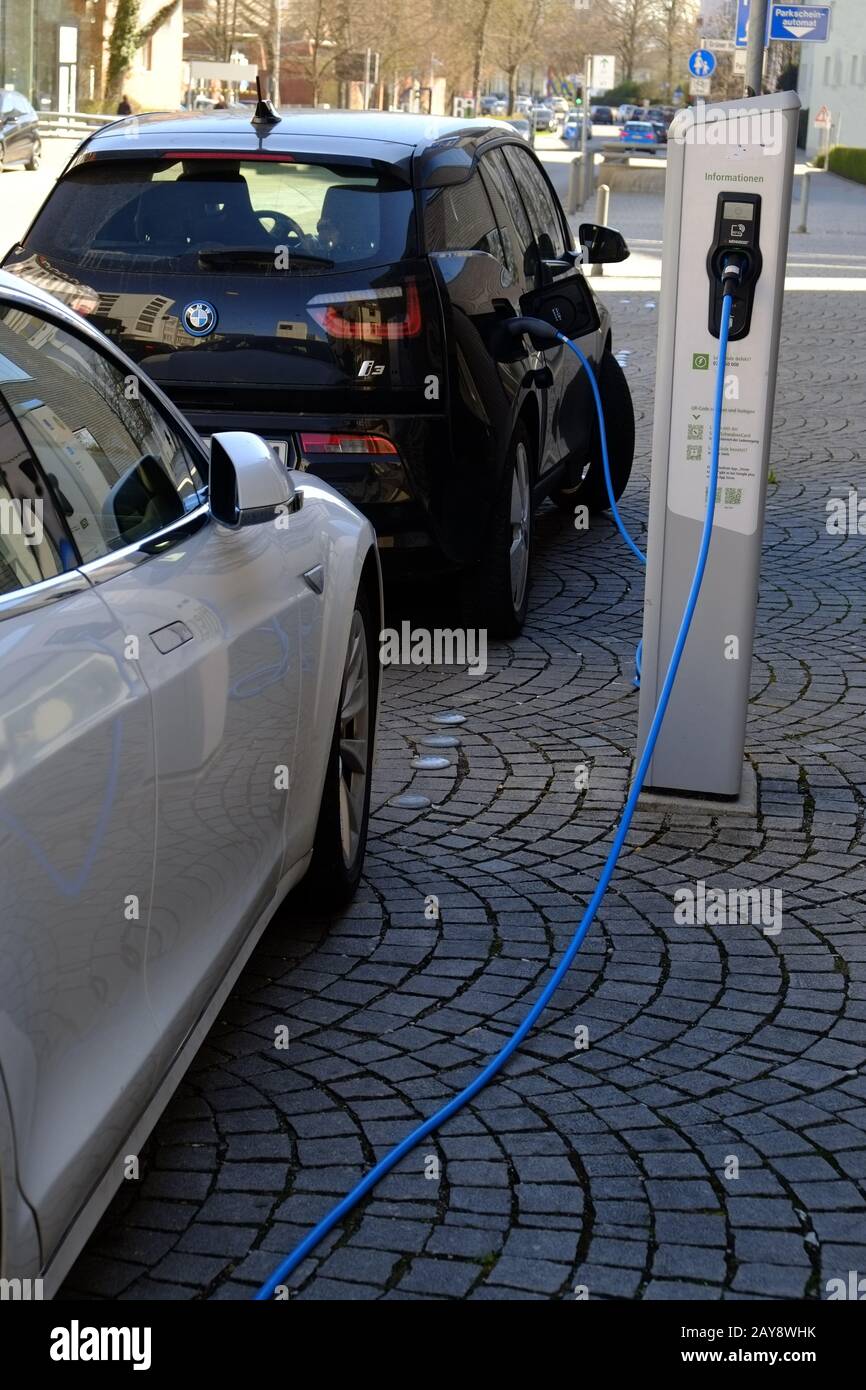 Electric filling station Stock Photo
