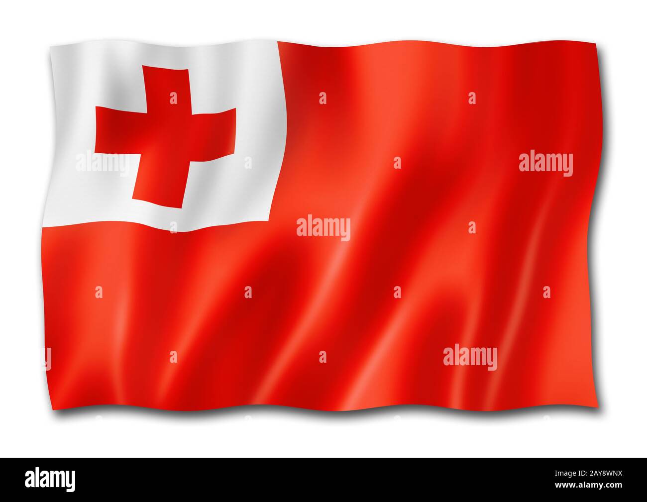 Tonga flag isolated on white Stock Photo Alamy