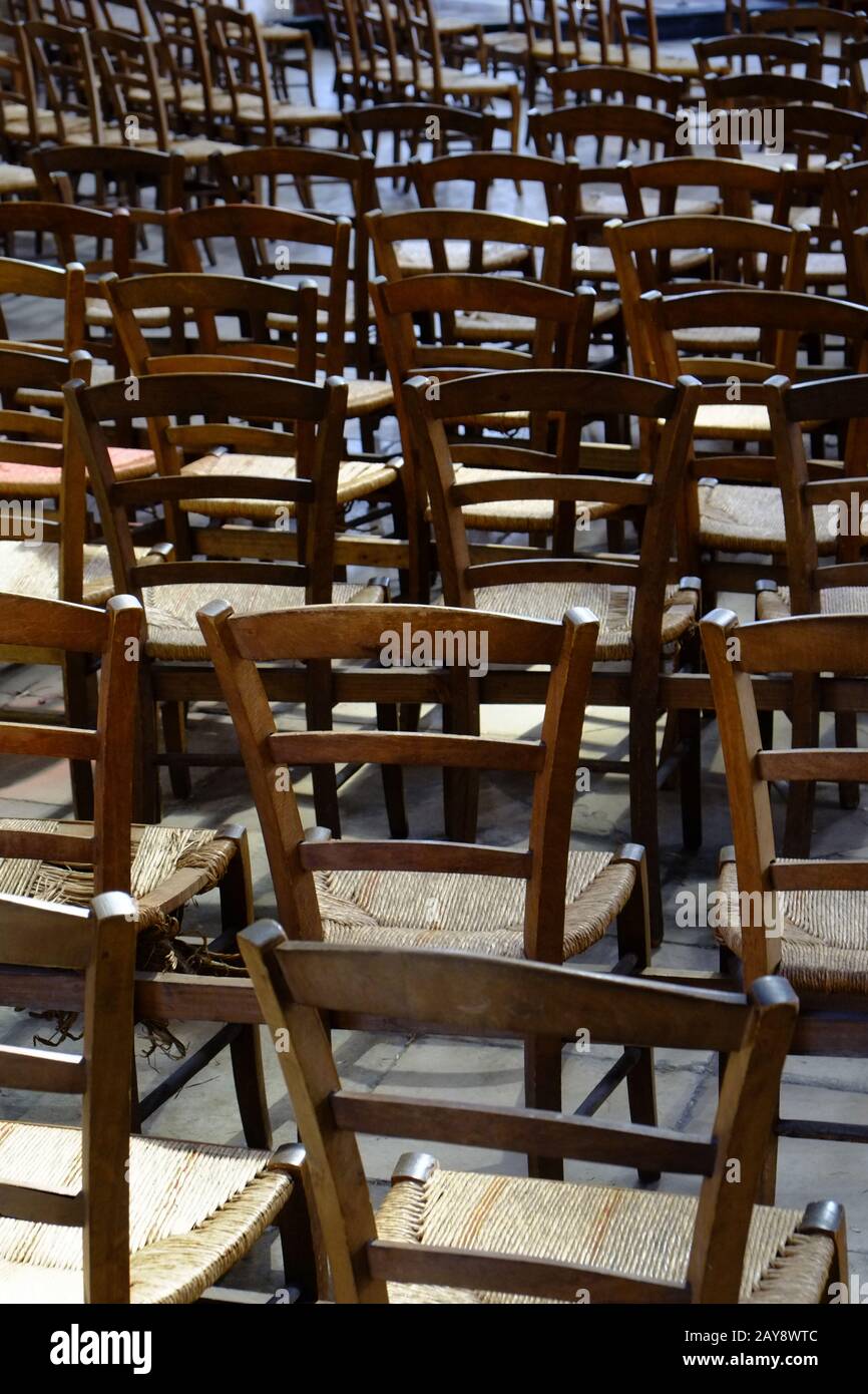 Chairs, pews Stock Photo