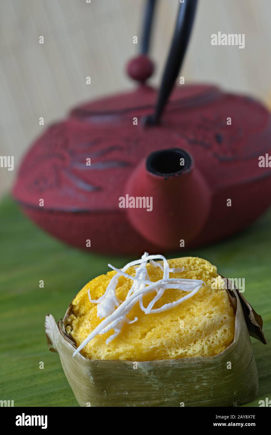 Yellow rice cake Stock Photo