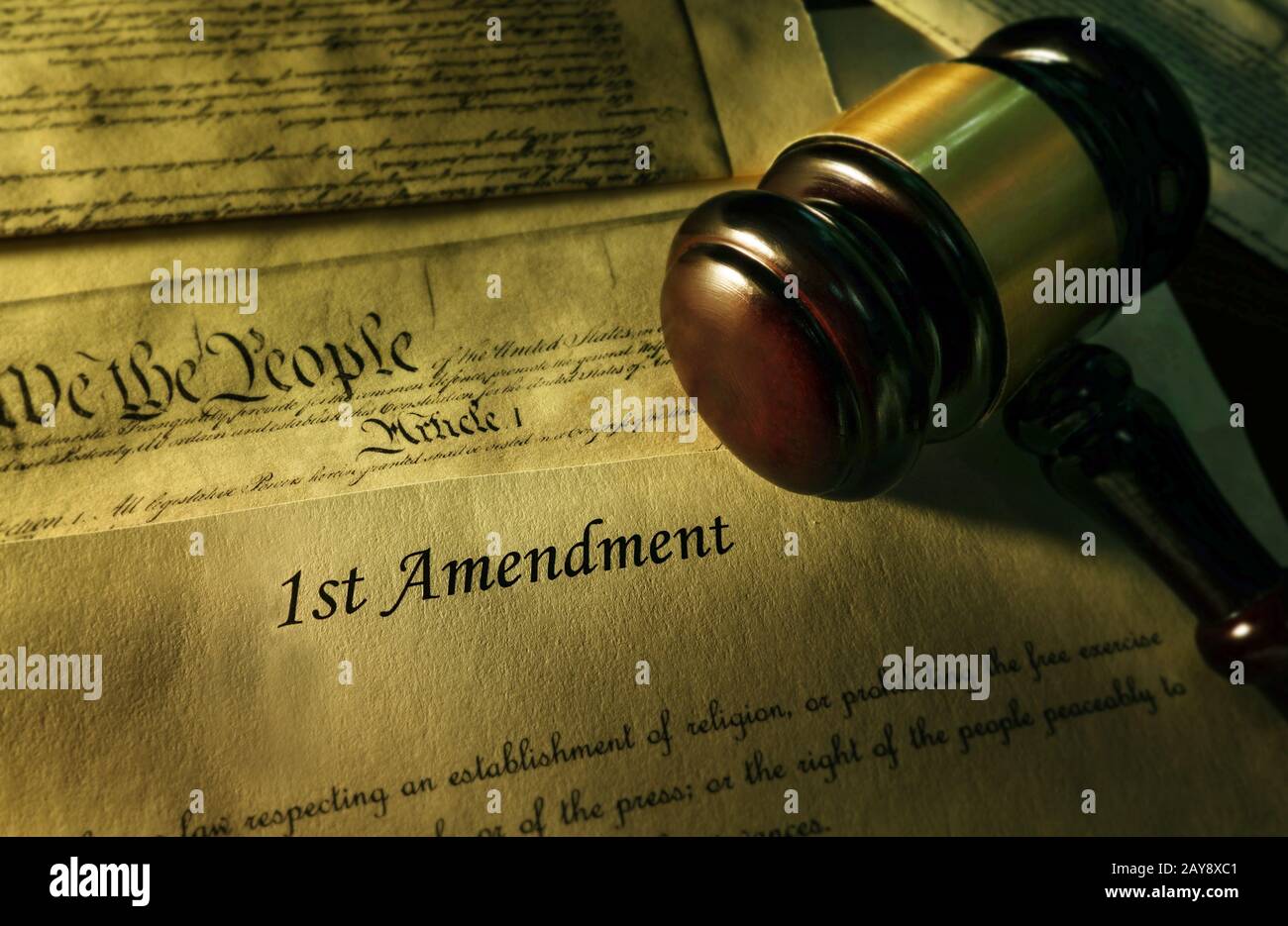 First Amendment to the Constitution Stock Photo
