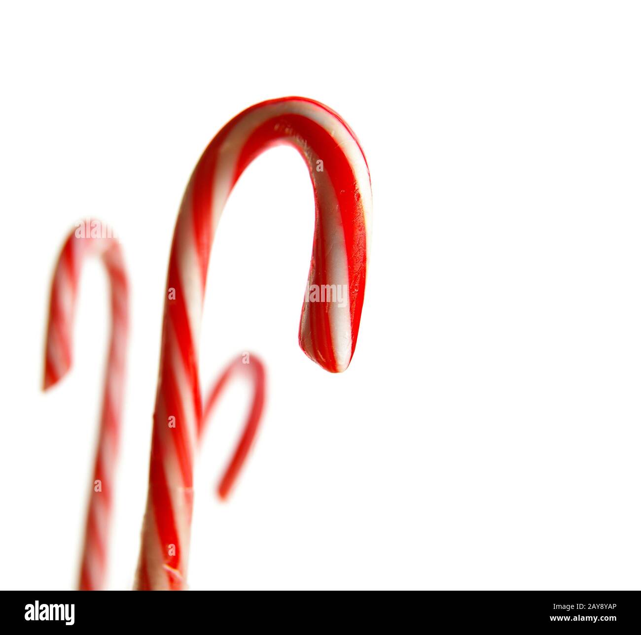 Candy canes on white Stock Photo