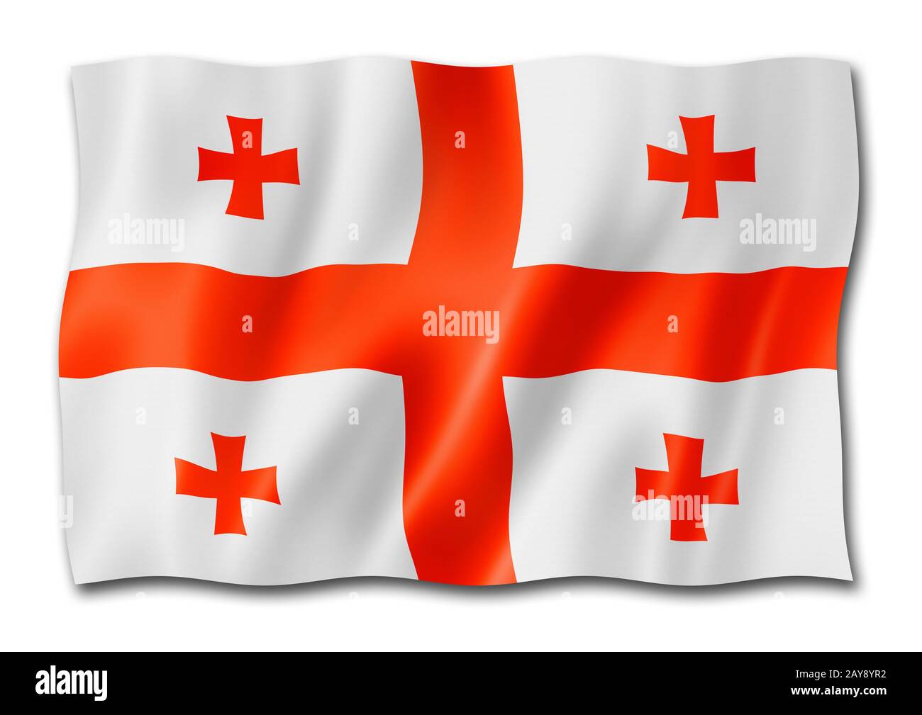 Georgian flag isolated on white Stock Photo - Alamy