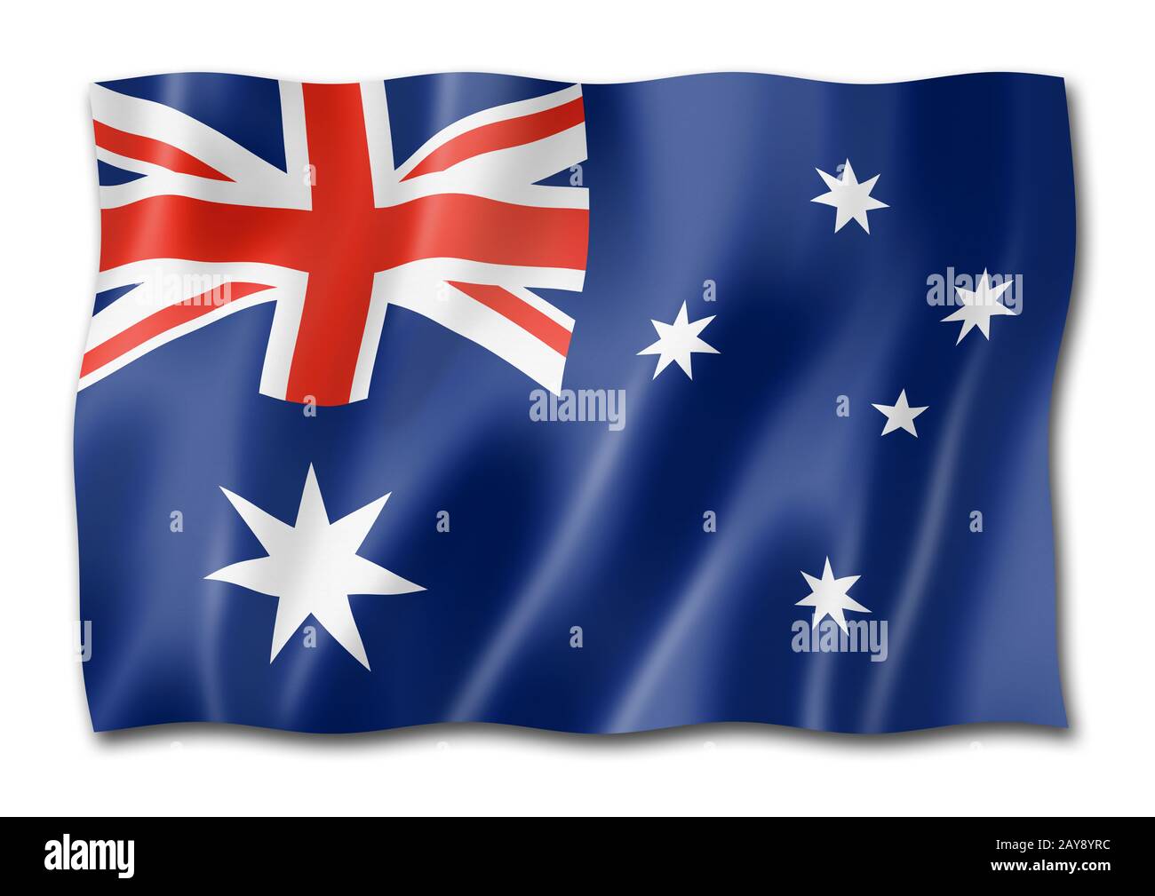 Australian flag isolated on white Stock Photo