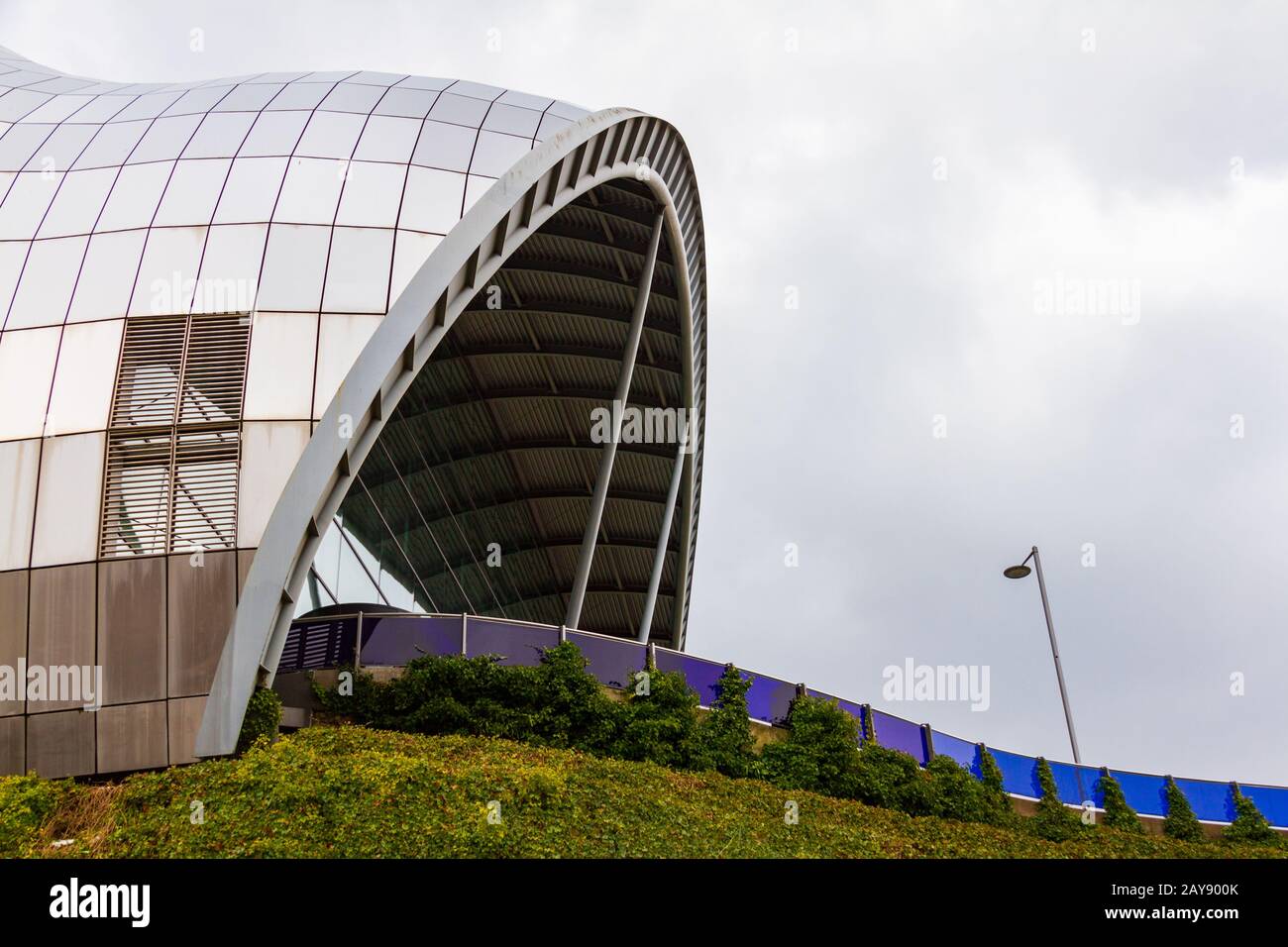 View of a section of the Sage Gateshead. This modern building is an international  home for music. It is located on the south ba Stock Photo