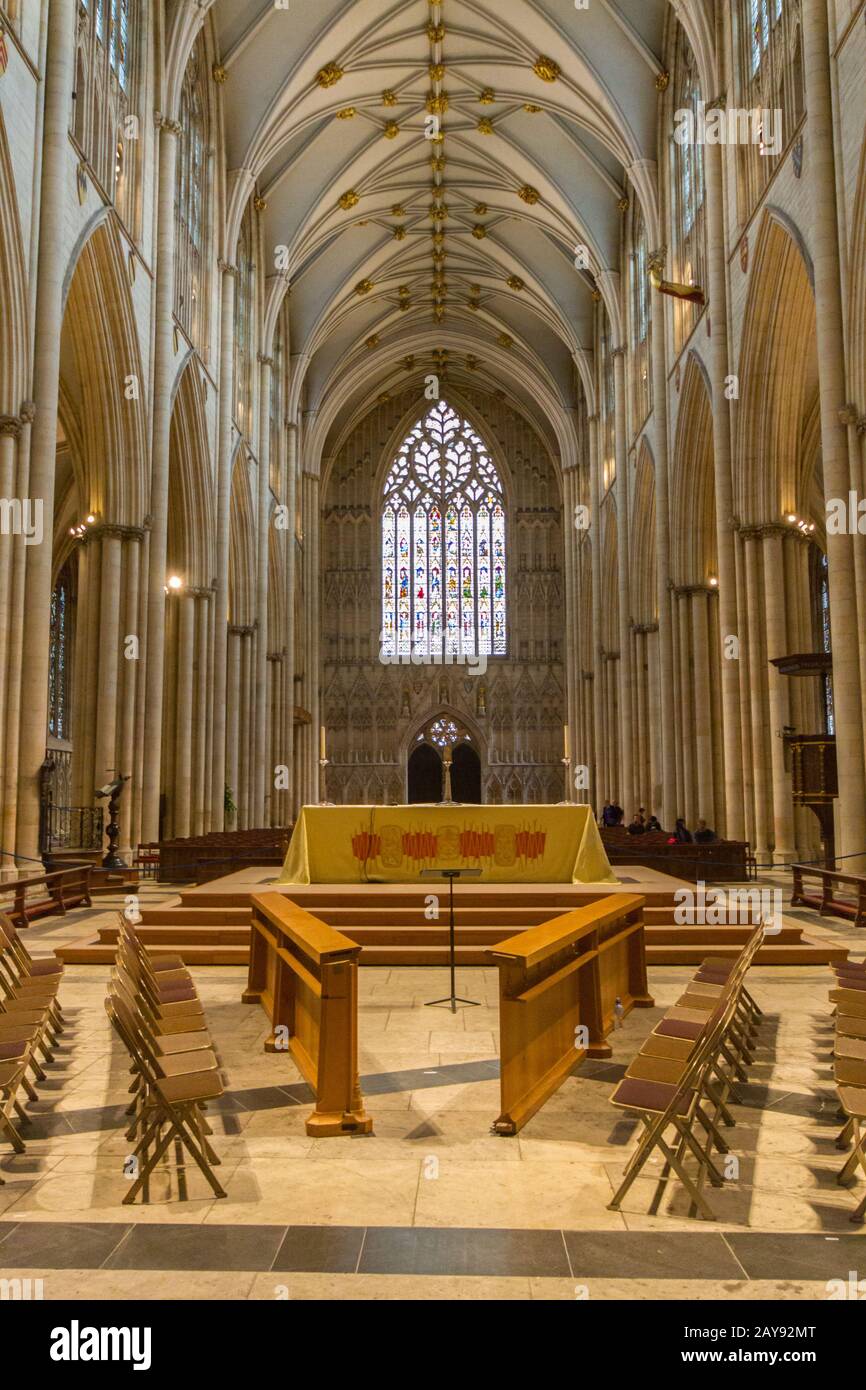 York Minster gothic style cathedral in York, UK inside view Stock Photo Alamy