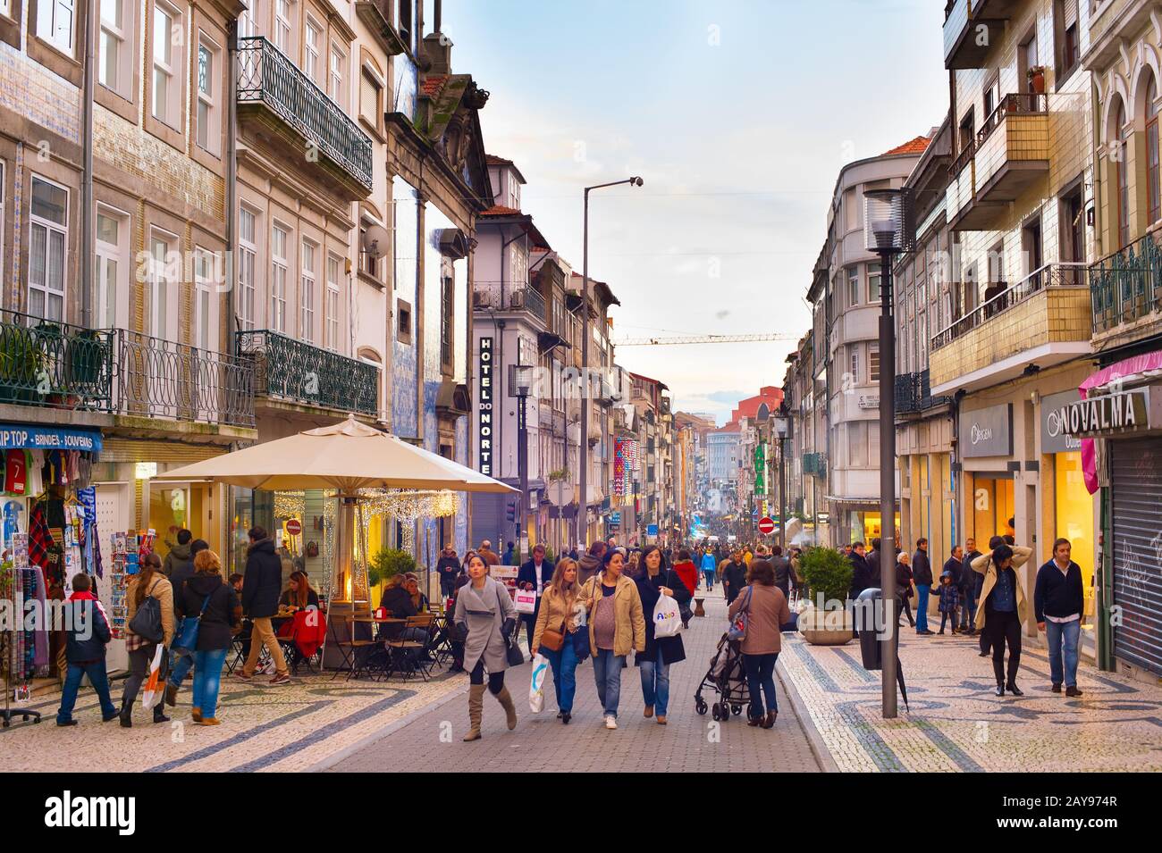 Santa Catarina street shopping Porto Stock Photo Alamy