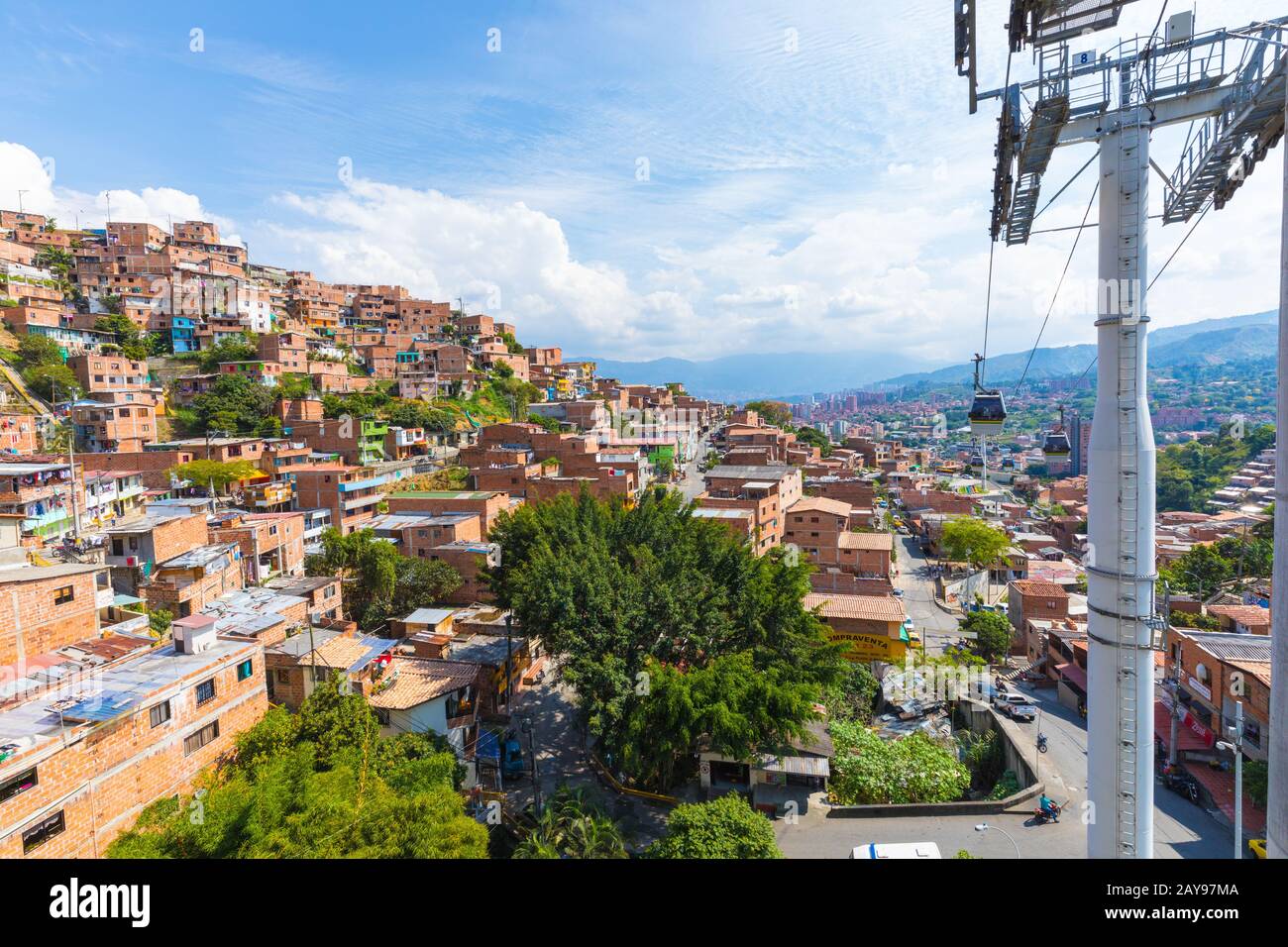 panoramic point at the Juan XXIII Metro Cable stop in the district called Divisa in the city of Medellin Colombia Stock Photo