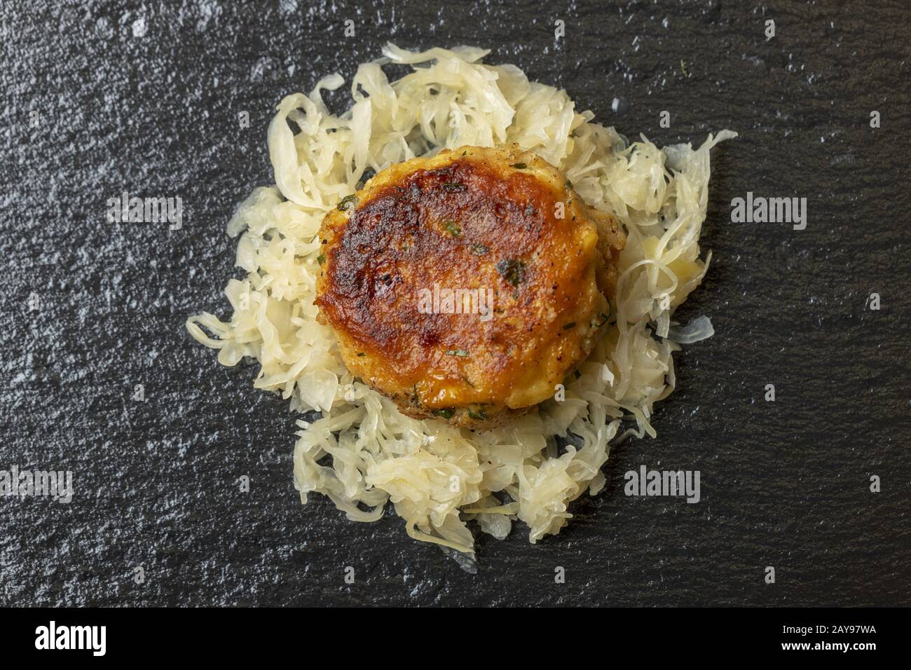 Bavarian Kaspressknoedel a cheese dumpling Stock Photo