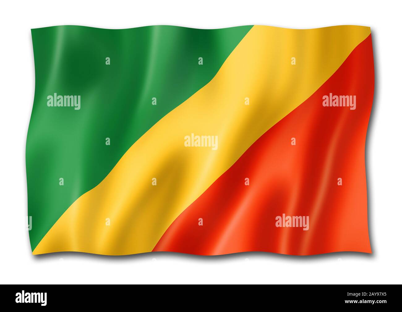 Congolese flag isolated on white Stock Photo - Alamy