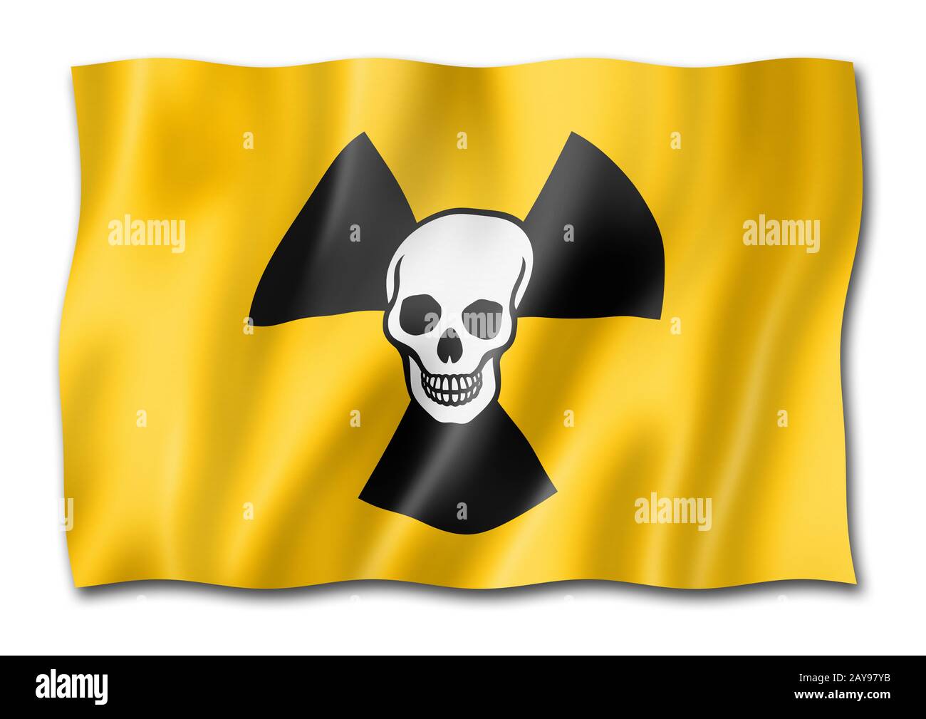 radioactive nuclear symbol death flag isolated on white Stock Photo