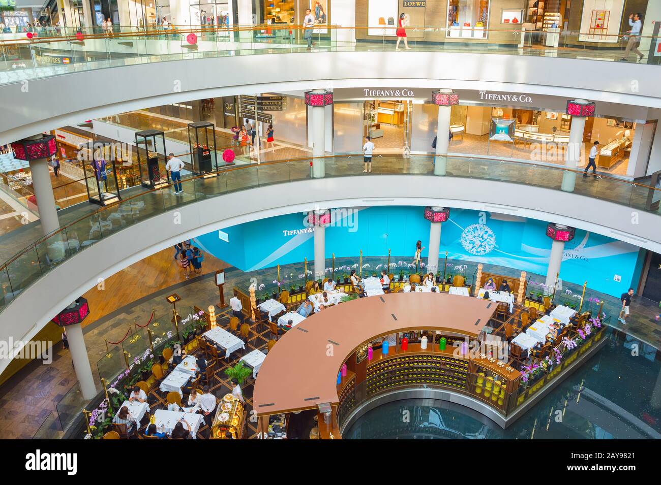 Interior of Singapore shopping mall Stock Photo