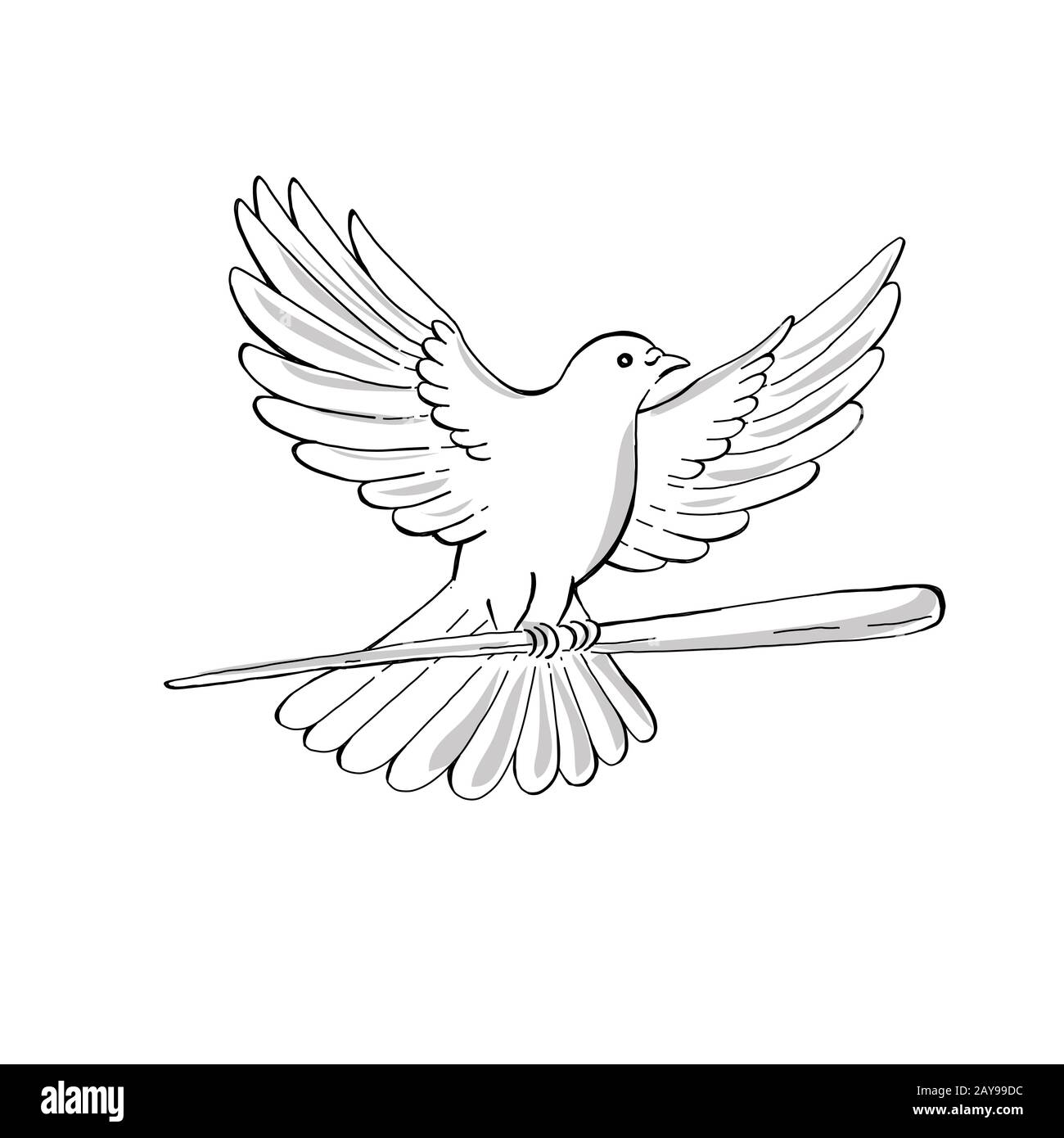 Free Vector | Hand drawn flying pigeon against white background vector  illustration