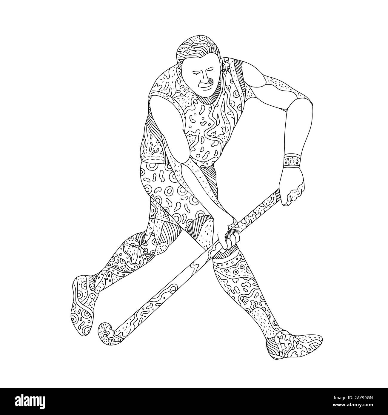 Field Hockey Player Doodle Stock Photo Alamy