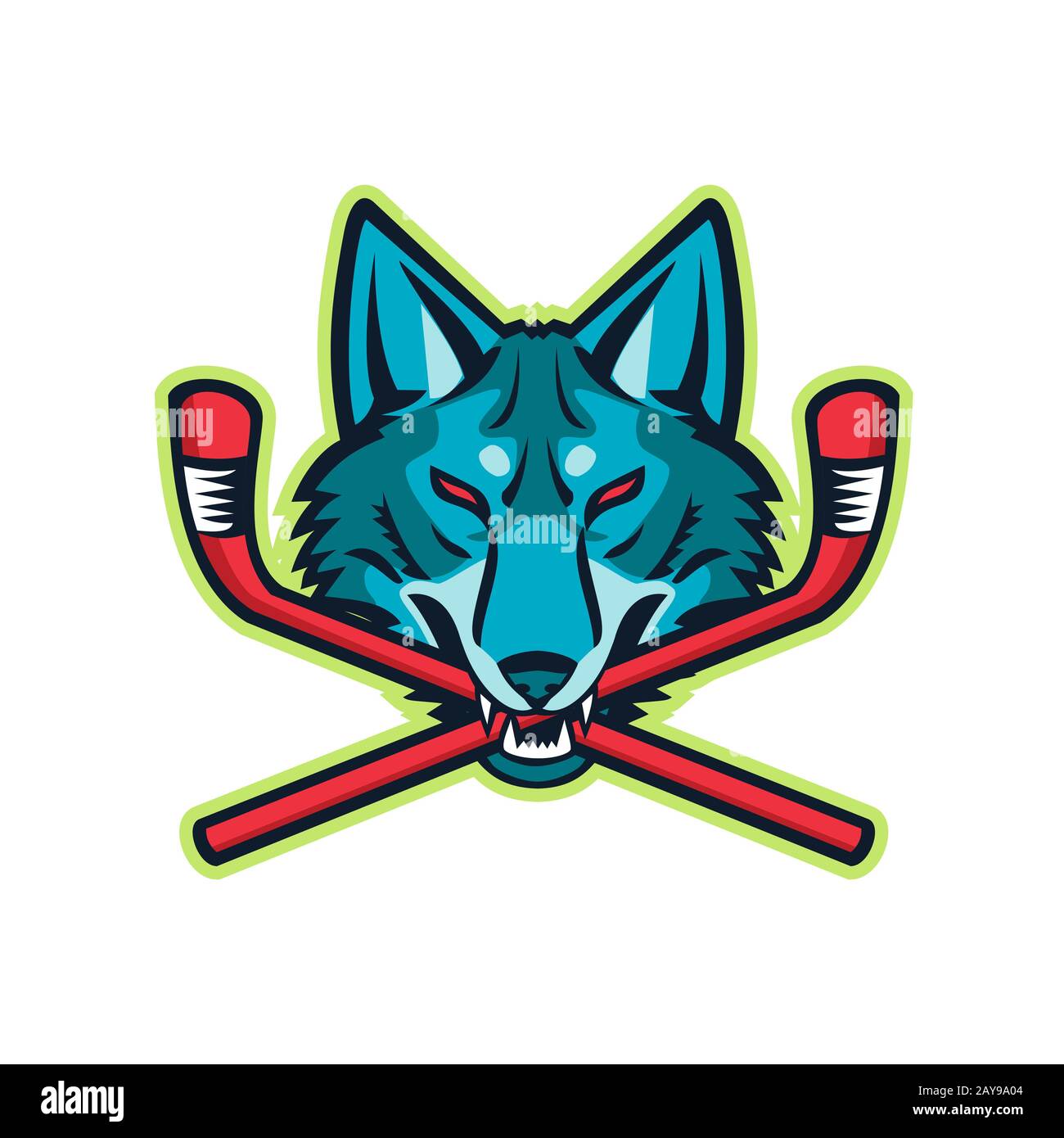 Fun mascot coyote head logo