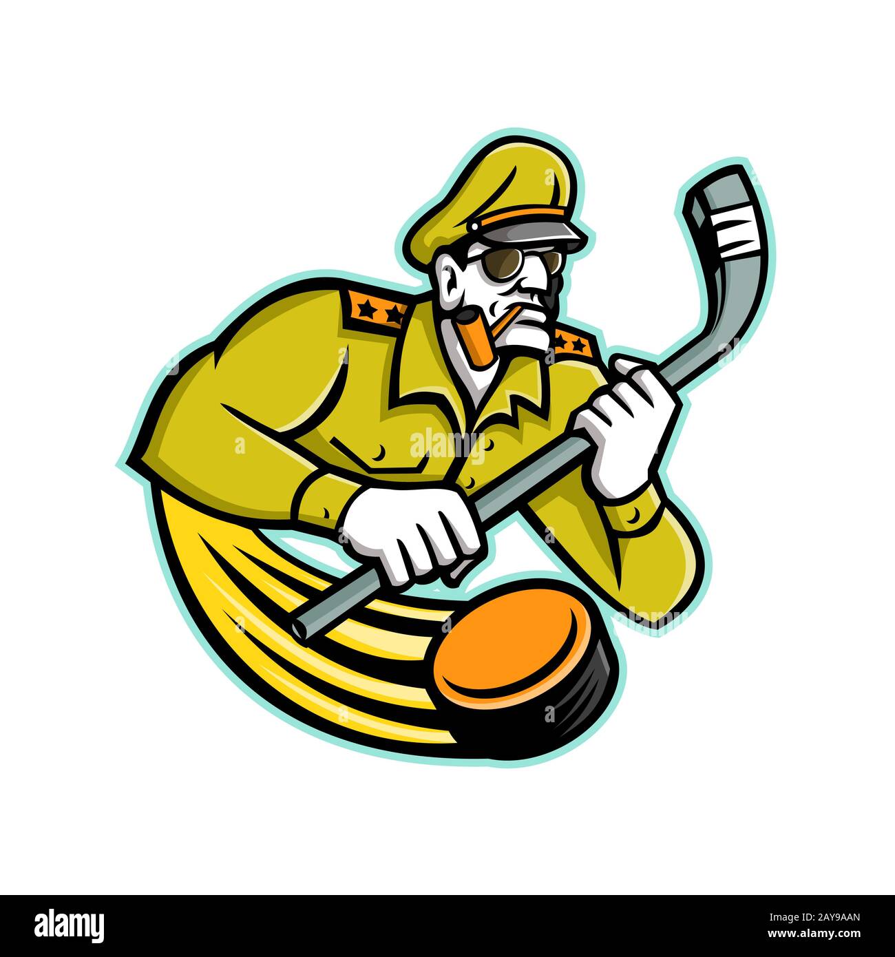 Army General Ice Hockey Sports Mascot Stock Photo Alamy