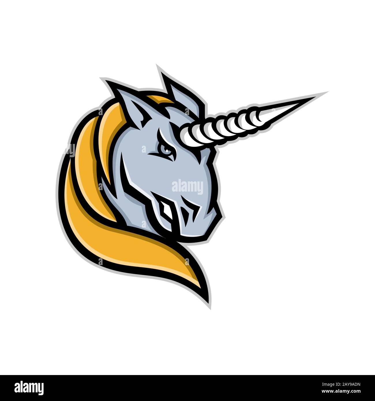 Unicorn Head Mascot Stock Photo Alamy