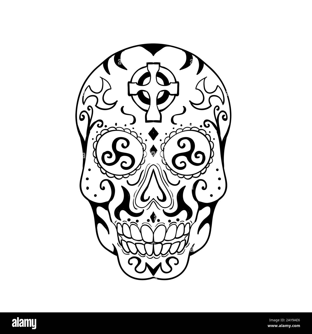 Celtic Skull Drawing